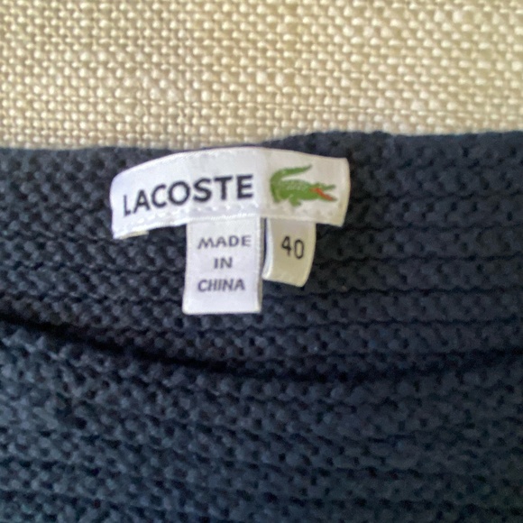 Lacoste Navy Cotton Wool Oversized Preppy Nautical Coastal Sweater-Sz-M - Picture 11 of 16